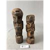 Image 1 : 2 Aboriginal Totem Wood Carvings (Maybe African) Approx. 9 1/2" & 11 1/2" Tall