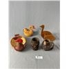 Image 1 : 2 Vintage Art Basket, 1 Wood Crafted Birds & 2 Wood African ? Carved Mugs