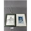 Image 2 : Running By The Light Of Raven, Pencil Sketch Local Artist & 4 Signed Glass Etched Mugs