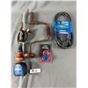 Image 1 : New In Package- Schlange 7 Ft Cable, Master Lock, Master Craft Tape Measure + 2 Vintage Hand Drills