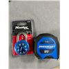 Image 2 : New In Package- Schlange 7 Ft Cable, Master Lock, Master Craft Tape Measure + 2 Vintage Hand Drills