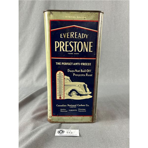 Vintage 1 Gallon Eveready Prestone Anti-Freeze Tin