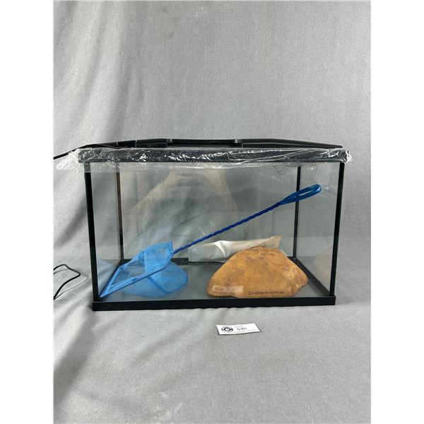 New 5 Gallon Acrylic Aquarium w/ Light Cover & Accessories