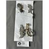 Image 1 : 4 Brooches Including Rhinestone Lizard, Cats & Pewter Flowers