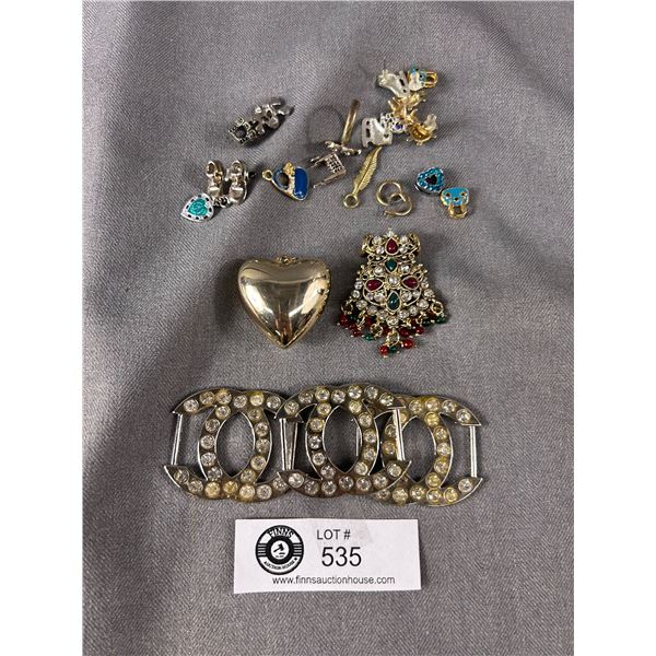 Assortment Of Charms, Pendants & Scarf Buckles