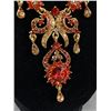 Image 2 : Gorgeous Red Rhinestones + Gold Plated Choker Necklace