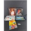 Image 1 : 4 Coca Cola Metal Tin Trays Approx. 13" x 10.5" & The Monkees Magazine