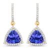 14KT Yellow Gold 3.86ctw Tanzanite and White Diamond Earrings