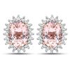 14KT Rose Gold 1.61ctw Morganite and White Diamond Earrings
