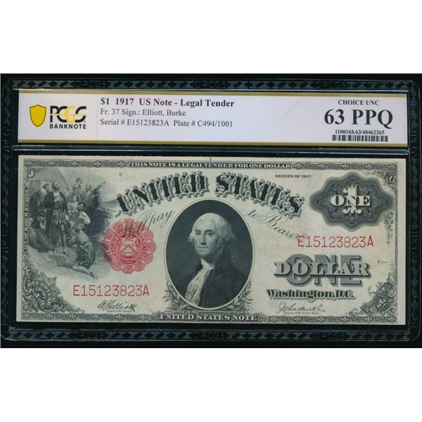 1917 $2 Legal Tender Note PCGS 63PPQ