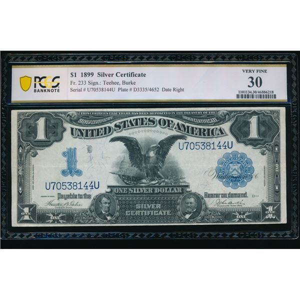 1899 $1 Black Eagle Silver Certificate PCGS 30