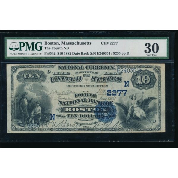 1882 $10 Boston MA National PMG 30