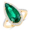 14KT Yellow Gold 4.62ct Zambian Emerald and Diamond Ring