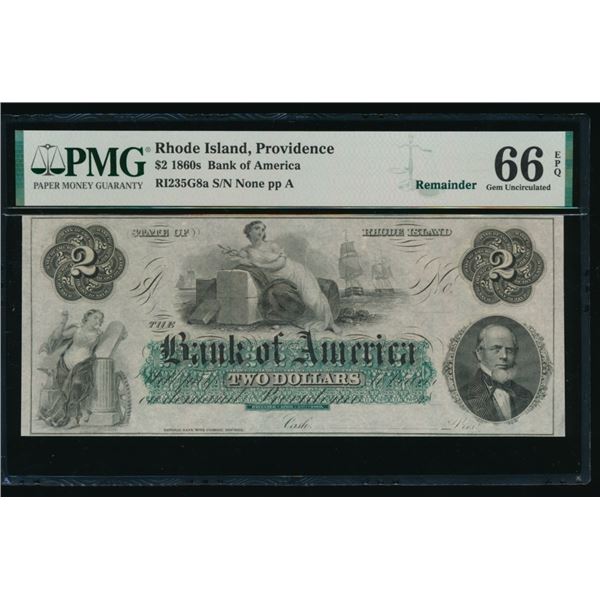 1860's $2 Providence RI Obsolete PMG 66EPQ