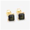 14KT Yellow Gold 1.48ctw Green Tourmaline Earrings