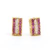 Plated 18KT Yellow Gold 1.21ctw Ruby and Diamond Earrings