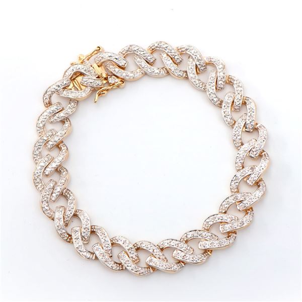 Plated 18KT Yellow Gold 0.75ctw Diamond Bracelet