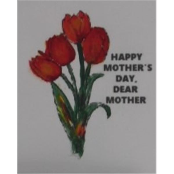 Happy Mothers Day card hand painted by Artiste LangdonArt - carte anglaise Fête des Mères