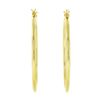 Image 3 : Classic 14K Yellow Gold 1.56" Plain Polished Medium Round Hoop Snap Earrings