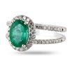 Image 2 : 1.63 ctw Emerald and 0.50 ctw Diamond 18K White Gold Ring
