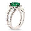 Image 3 : 1.63 ctw Emerald and 0.50 ctw Diamond 18K White Gold Ring