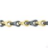 Image 3 : Unisex Vintage Italian 14K Yellow Gold Alternating Hematite Link Chain Bracelet