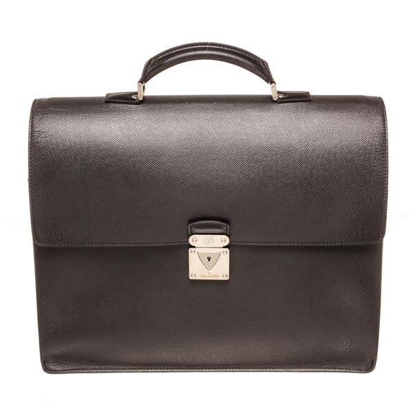 Louis Vuitton Black Taiga Leather Robusto 3 Briefcase Bag