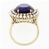 Image 7 : Vintage 14k Yellow Gold 7.13 ctw Oval Amethyst Solitaire & Pearl Halo Cluster Ri