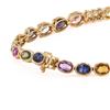 Image 2 : 17.11 ctw Multi-Color Sapphire and 0.73 ctw Diamond 14K Yellow Gold Bracelet