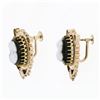 Image 5 : Antique Victorian 14k Gold Oval Black & White Carved Cameo Brooch & Earrings Set