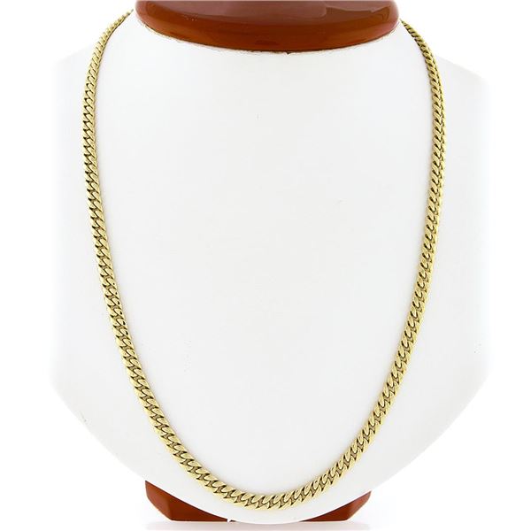 NEW Unisex Solid 14k Yellow Gold 4.4mm Miami Cuban Curb Link 22" Chain Necklace