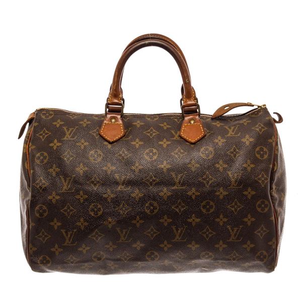 Louis Vuitton Brown Monogram Canvas Speedy 35 Satchel Bag