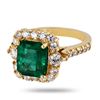 Image 2 : 3.10 ctw Emerald and 1.05 ctw Diamond 14K Yellow Gold Ring