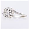Image 2 : 0.46 ctw CENTER Diamond 18K White Gold Ring (0.73 ctw Diamonds)