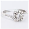 Image 3 : 0.46 ctw CENTER Diamond 18K White Gold Ring (0.73 ctw Diamonds)