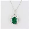Image 3 : 11.37 ctw Emerald and 0.83 ctw Diamond 18K White Gold Pendant