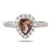 Image 1 : 0.90 ctw Fancy Brown CENTER Diamond Platinum Ring (1.39 ctw Diamonds)