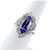 Image 2 : 3.42 ctw Tanzanite and 0.36 ctw Diamond 14K White Gold Ring
