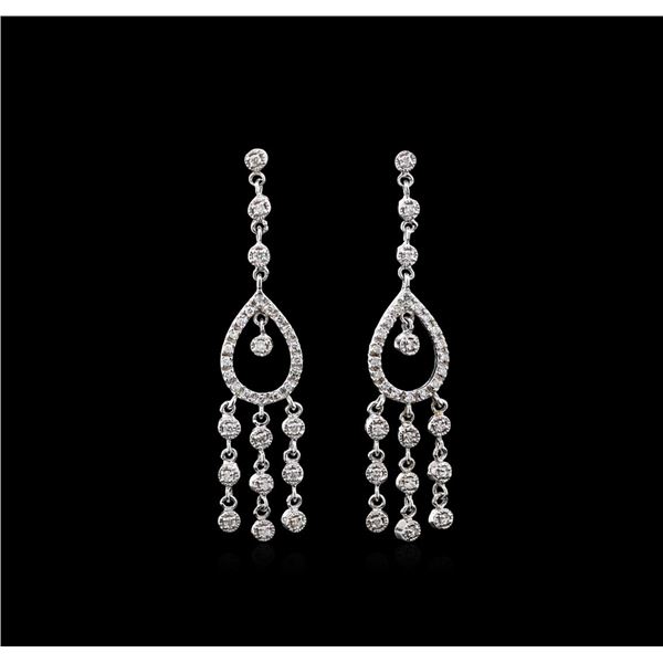 1.15 ctw Diamond Earrings - 18KT White Gold