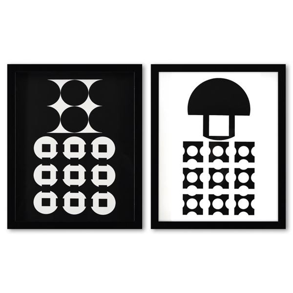 Mimas et Canopus de la serie Corpusculaires (Diptych) by Vasarely (1908-1997)