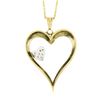 Image 5 : 14k TT Gold Large Polished Open Heart w/ Diamond Heart Accent Pendant & Chain
