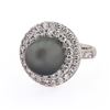Image 1 : 12mm Tahitian Pearl and 1.45 ctw Diamond 14K White Gold Ring