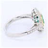 Image 3 : 0.87 ctw Emerald and 0.42 ctw Diamond 18K White and Yellow Gold Ring