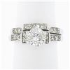 Image 1 : 14K White Gold 1.38 ctw Round 6 Prong Diamond Engagement Ring Matching Band Set