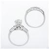 Image 8 : 14K White Gold 1.38 ctw Round 6 Prong Diamond Engagement Ring Matching Band Set