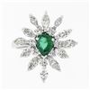Image 4 : Vintage 18k White Gold 2.24 ctw Pear Emerald Marquise Diamond Spray Cocktail Rin