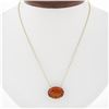 Image 2 : NEW 14k Yellow Gold GIA 15.85 ctw Lab Grown Oval Orange Sapphire Pendant Necklac