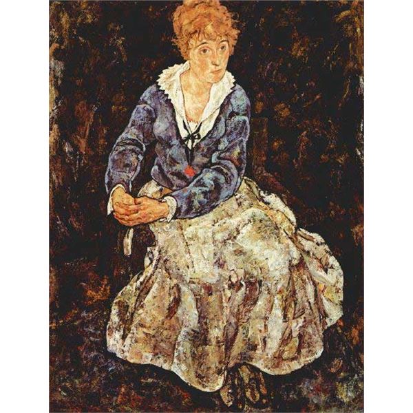 Egon Schiele - Portrait Of Edith Egon Schiele Sitting