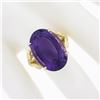 Image 3 : Solid 14k Yellow Gold 15 ctw Large Oval Step Cut Amethyst Solitaire Cocktail Rin