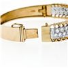 Image 5 : 18K TT Gold 4.25 ctw Pave Set Ideal Cut Diamond Pierced Wavy Hinge Bangle Bracel